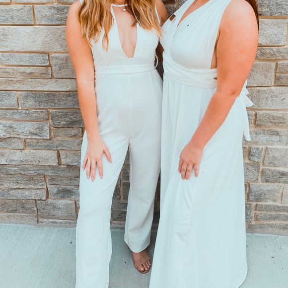 white formal jumpsuit